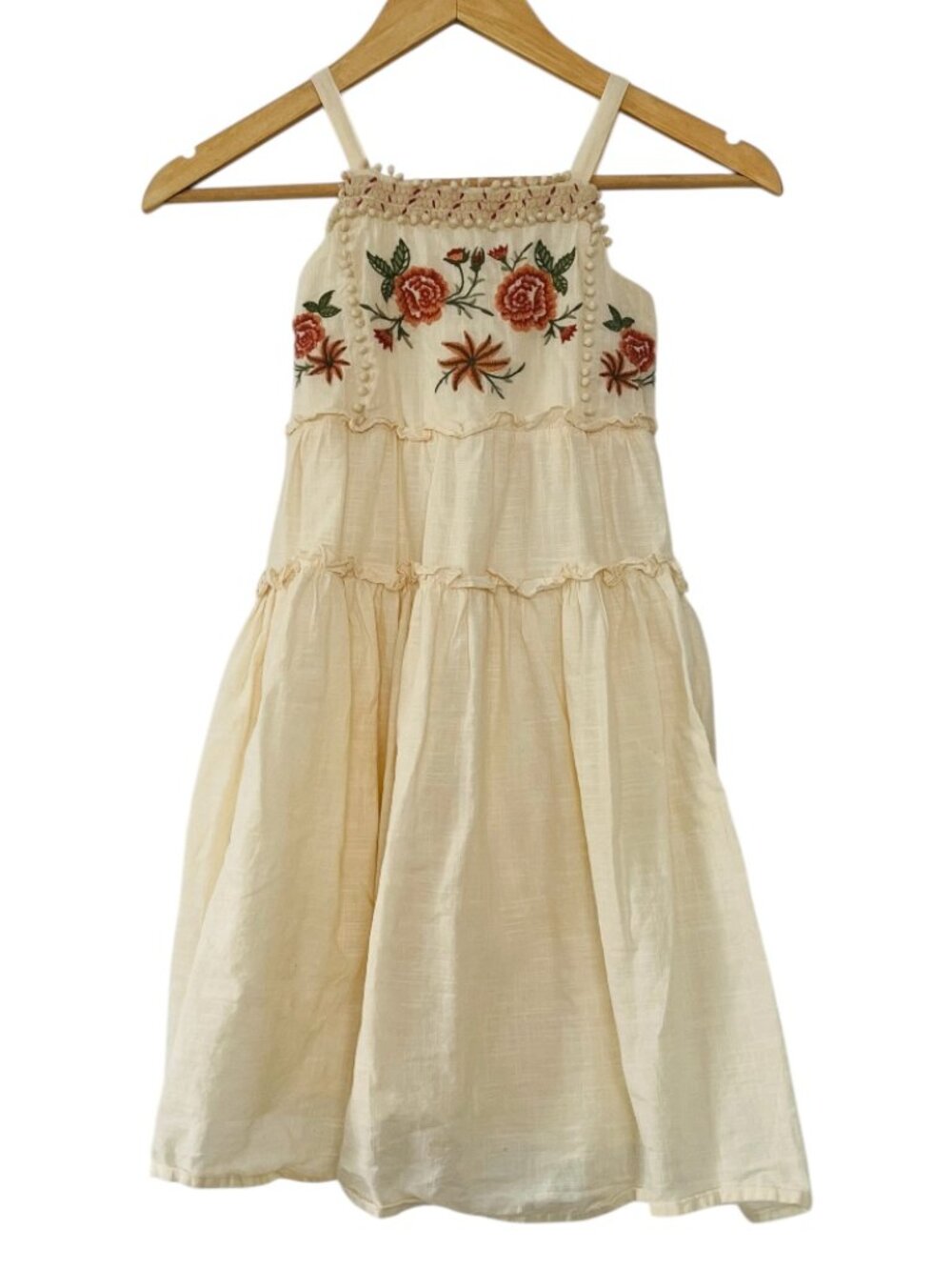 Zara Girls Embroidered Boho Dress | Size 8
